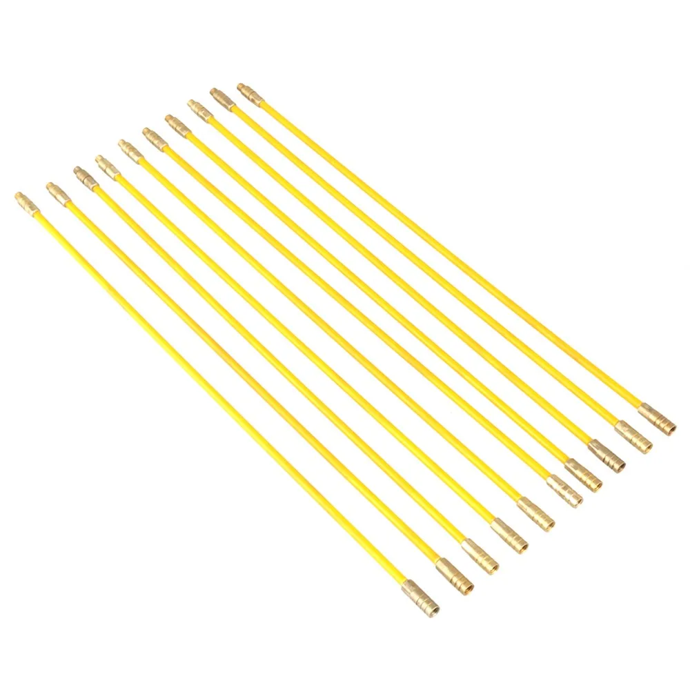 

10 шт., профессиональный инструмент, ходовая проволока из стекловолокна, 4 мм, 33 см/13 дюймов, ходовая штанга, латунный разъем, рыбная лента, коаксиальный кабель, тянущая