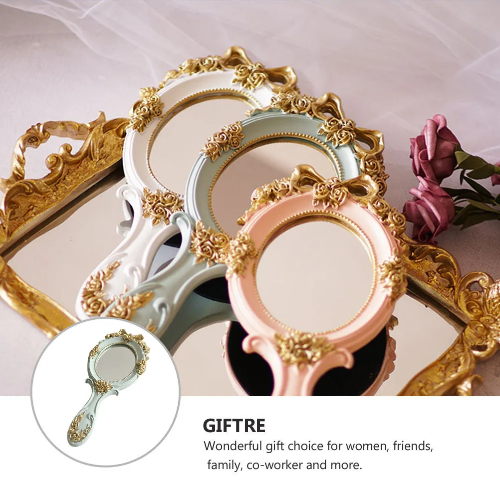 

1Pcs Makeup Mirror Lightweight Durable Material Compact Size Ergonomic Design Clear Surface Practical Mirror for Women