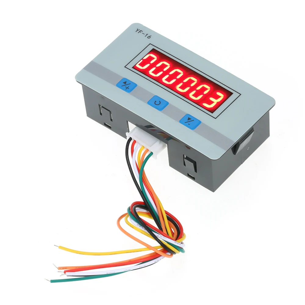 Mini LED Digital Counter Module 1-999999 Counts DC/AC5V~24V Electronic Totalizer with NPN PNP Signal Output for Electronic Proje