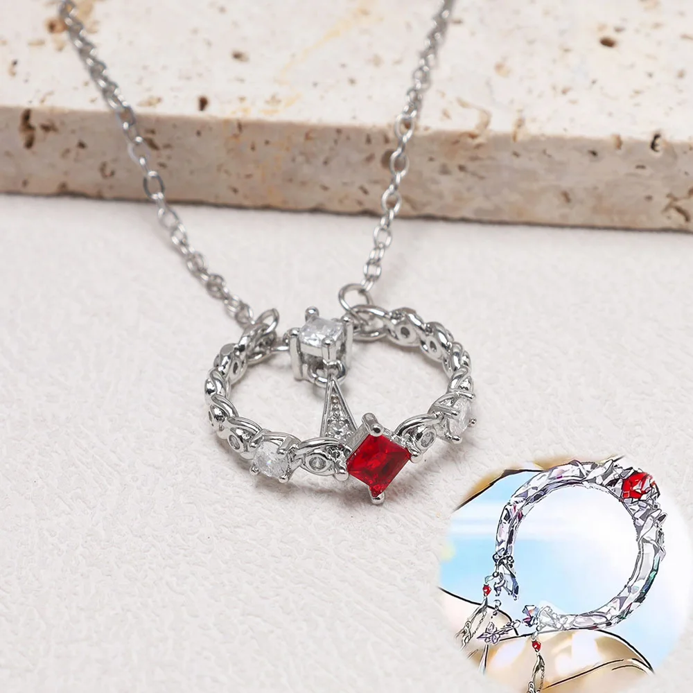 Collar de Cosplay de Tian Guan Ci Fu, bendición oficial del cielo, colgante de hueso Hua Cheng Xie Lian, Gargantilla, accesorios de joyería