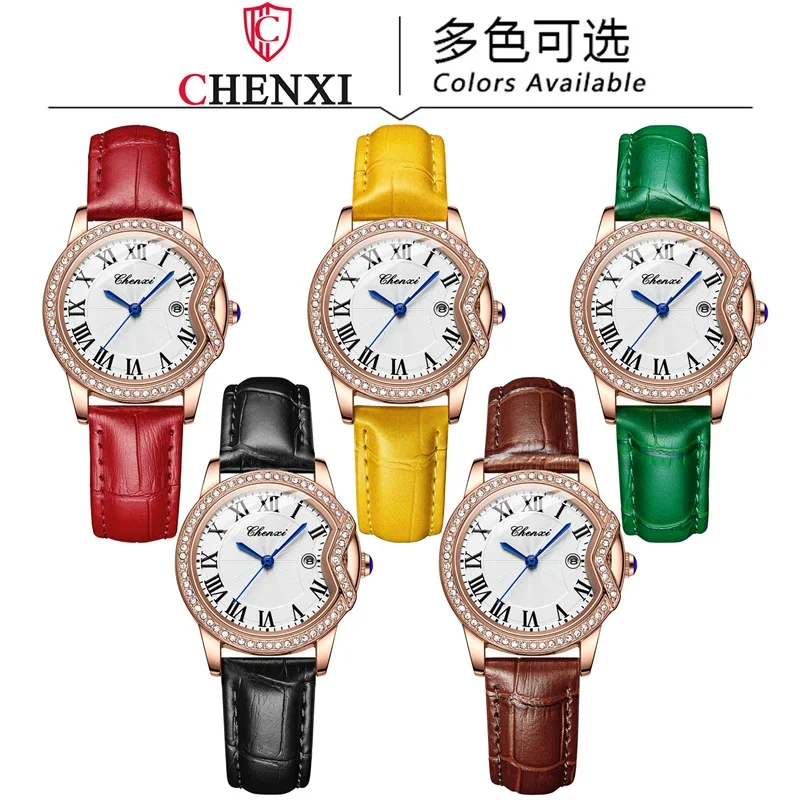 CHENXI 328 nuevo diseño de llegada reloj de pulsera informal de moda pulsera Simple elegante señoras estudiante chica relojes de cuarzo para mujeres