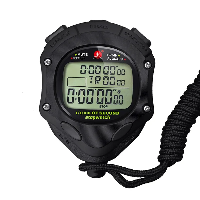 Professional Digital Stopwatch Timer Multifuction Handheld Training Timer Portable Outdoor Sports Running Chronograph