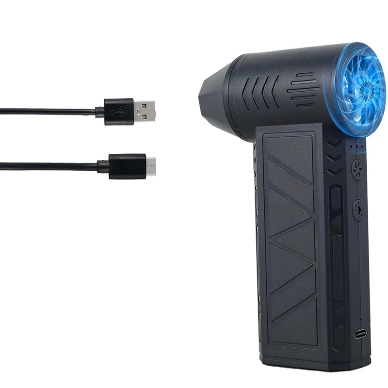 

FORW-Mini Turbo Jet Fan Powerful Blower 130000RPM 5000Mah Compressed Air Duster Fan With Light For PC Keyboard Camera