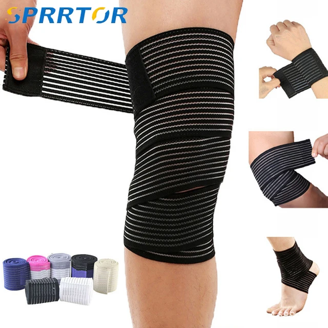 1 szt. 40-200cm bandaż uciskowy Protector stabilizator kolana Brace sportowe elastyczne paski na łokieć opaski na nogi opaska elastyczna opaska do ćwiczeń