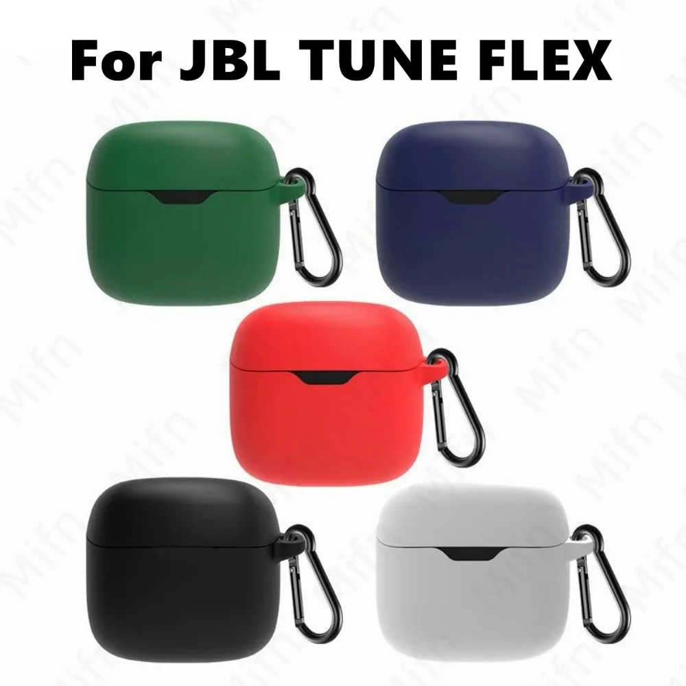 For JBL TUNE FLEX Case Non-slip Silicone Wireless Bluetooth Earphones Cover With Hook Protect Case For JBL TUNE FLEX Fundas