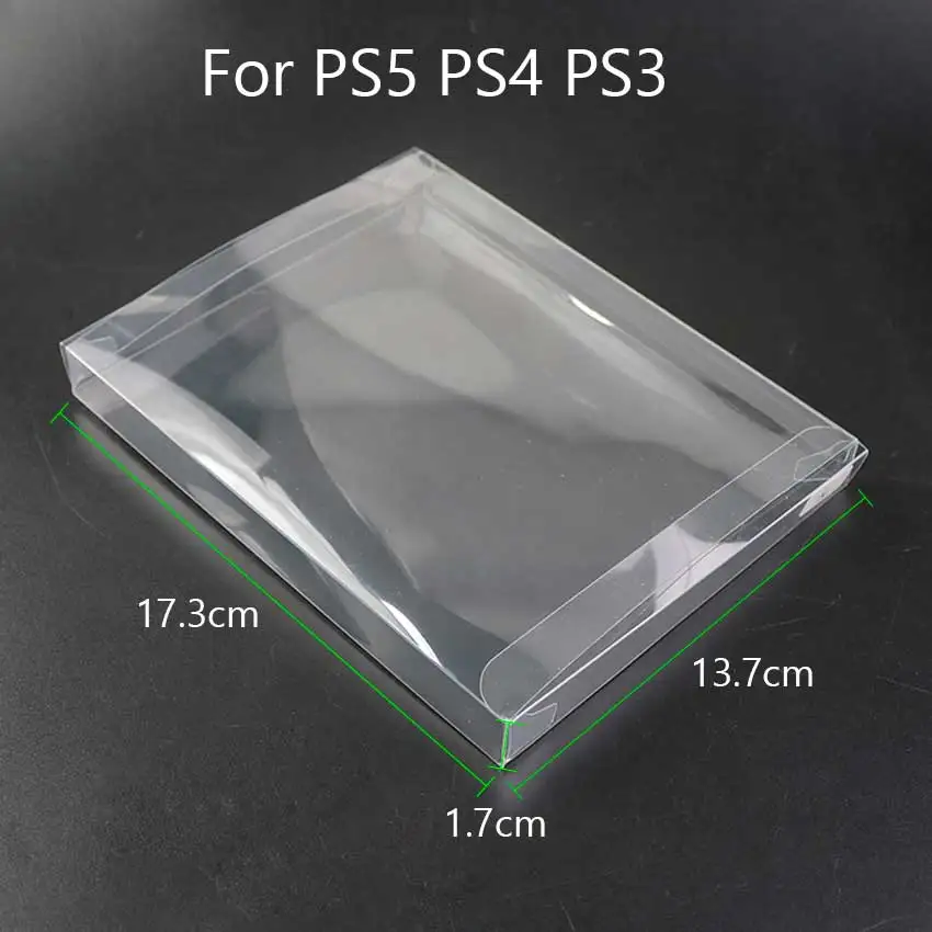 YuXi Plastic Clear PET Transparent Box Protector Sleeve For PS5 PS4 PS3 PS2 Game Card Collection Display Storage Protective Box