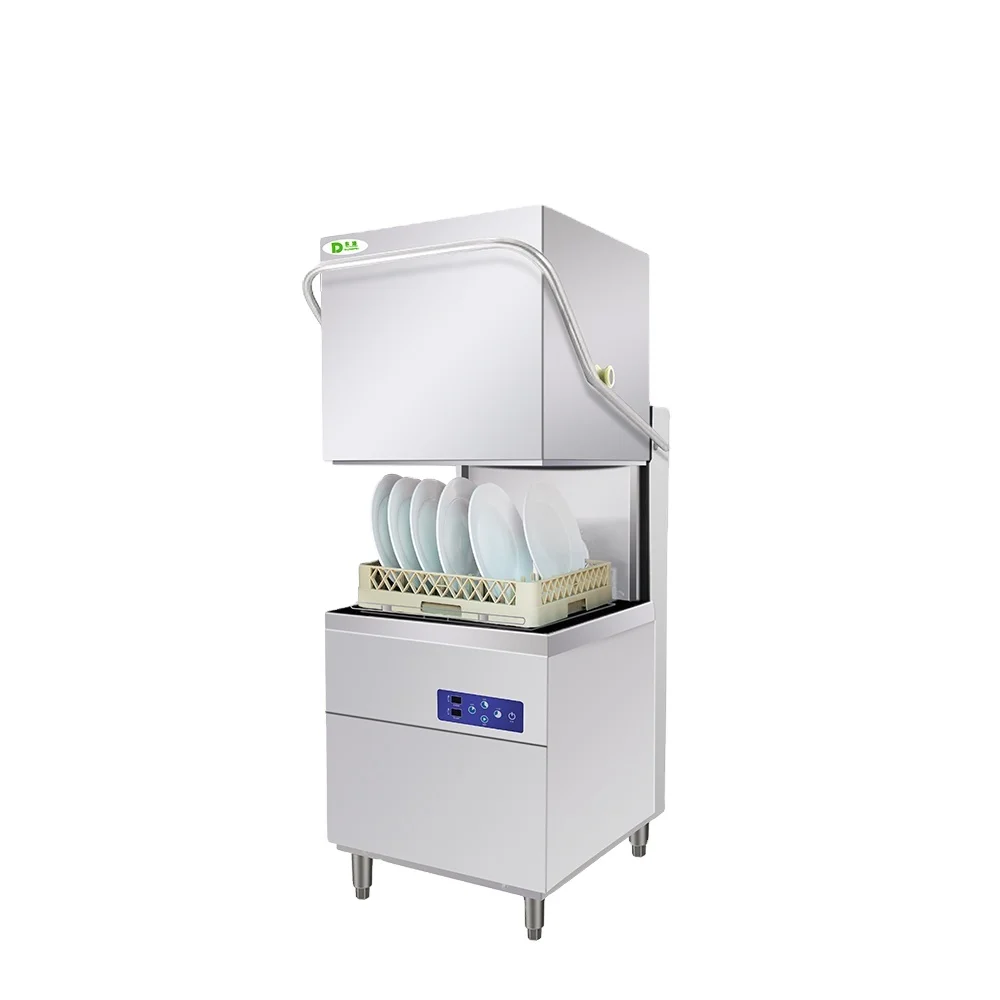 High Efficiency Stainless Steel Commercial Dishwasher Hood Type Automatic Dish Washer For Sale