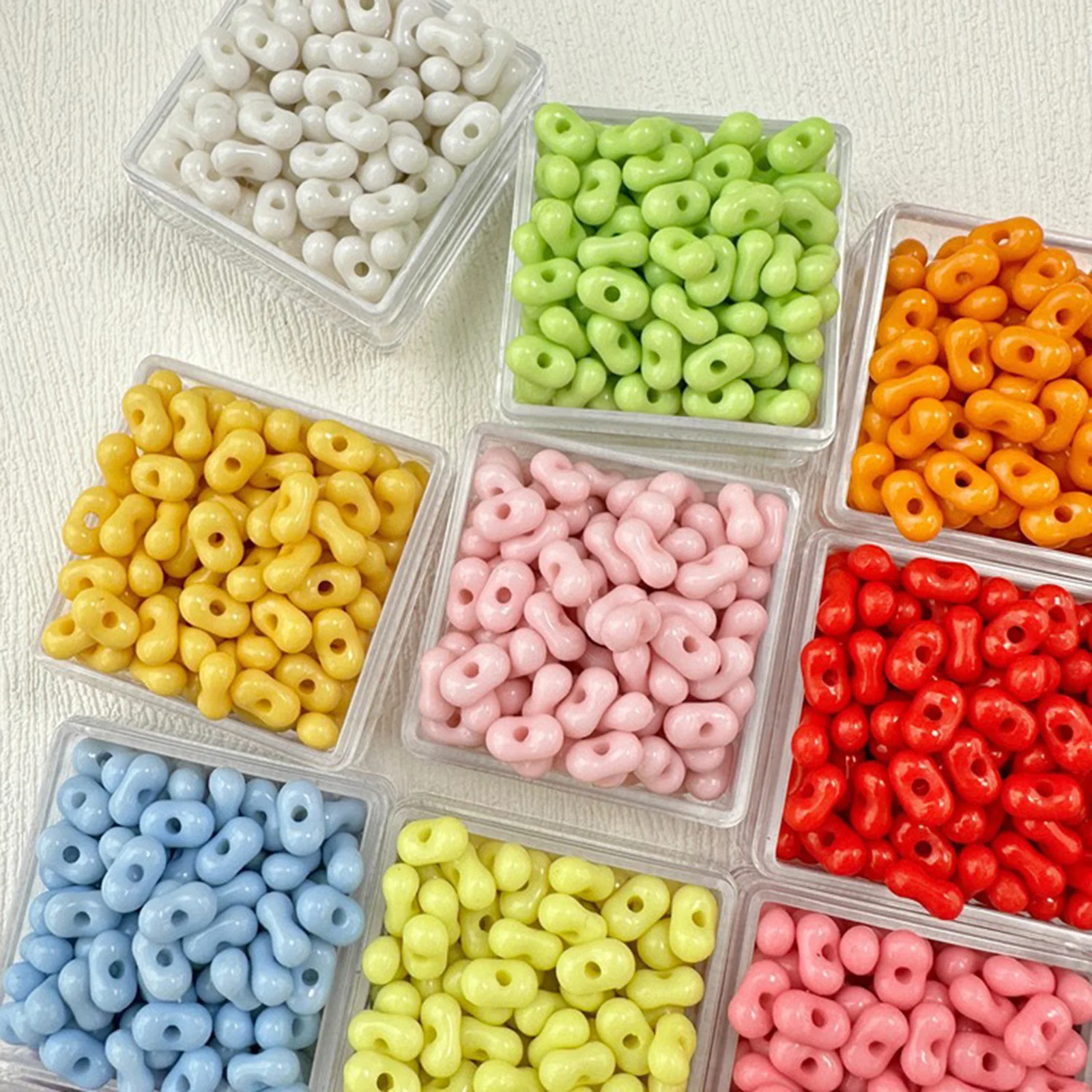 

Multicolor Acrylic Farfalle Seed Beads Peanut Spacer Beads DIY Necklace Jewelry About 6.5mm x 4mm,10 Grams (Approx 20pcs/Gram)