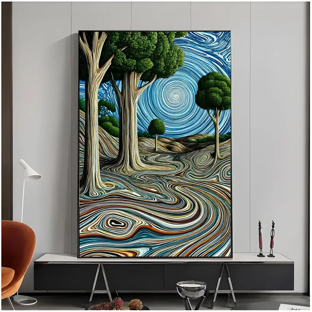 Swirling Expressive Van Gogh Swirl Impasto Style Poster Living Room Bedroom Decorative Print Unframed Decor