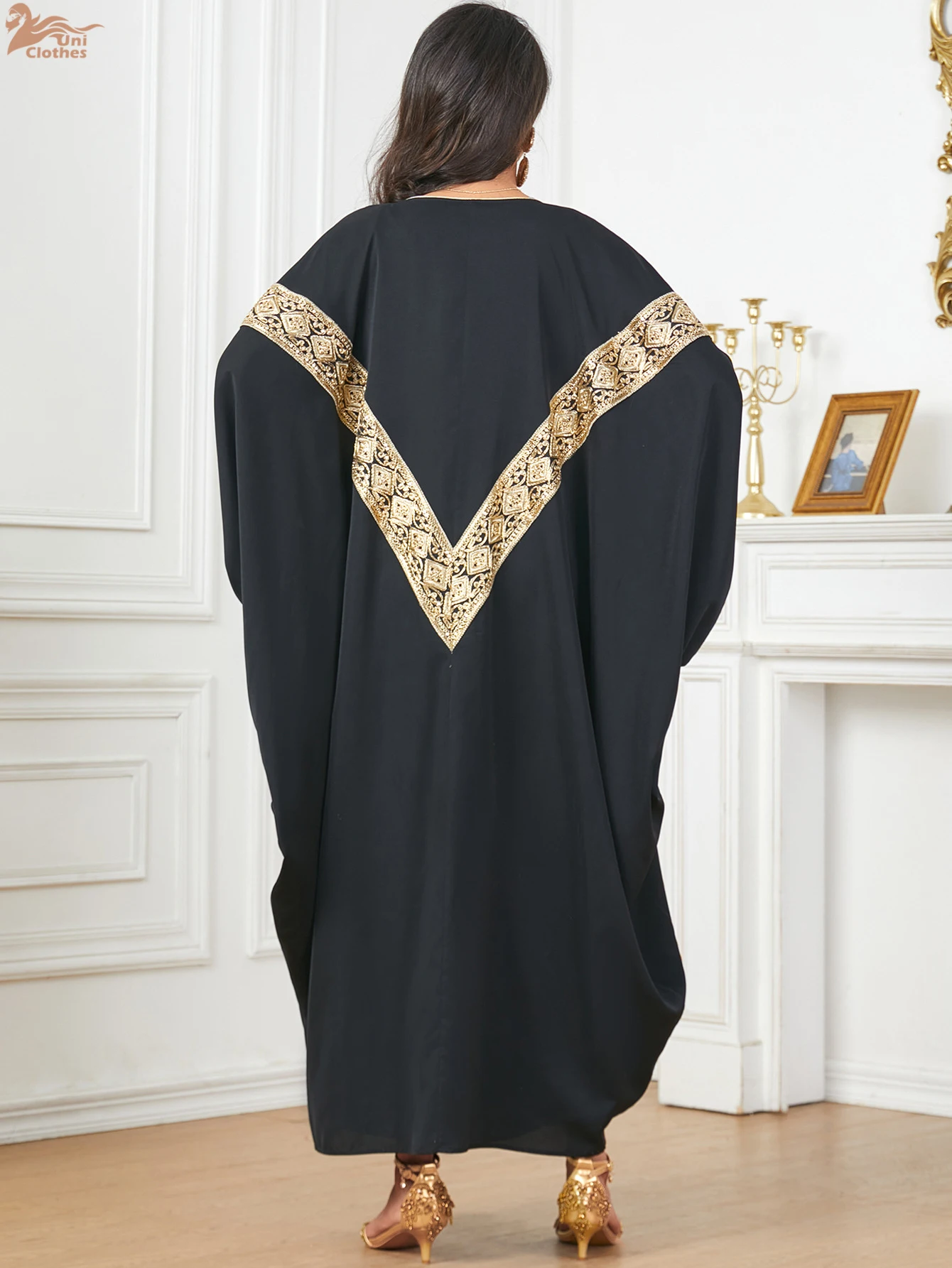 

Роскошный открытый абайян для мусульманских женщин, марокканский кафтан, женский кафтан с рукавами «летучая мышь», модное элегантное свободное длинное вечернее платье