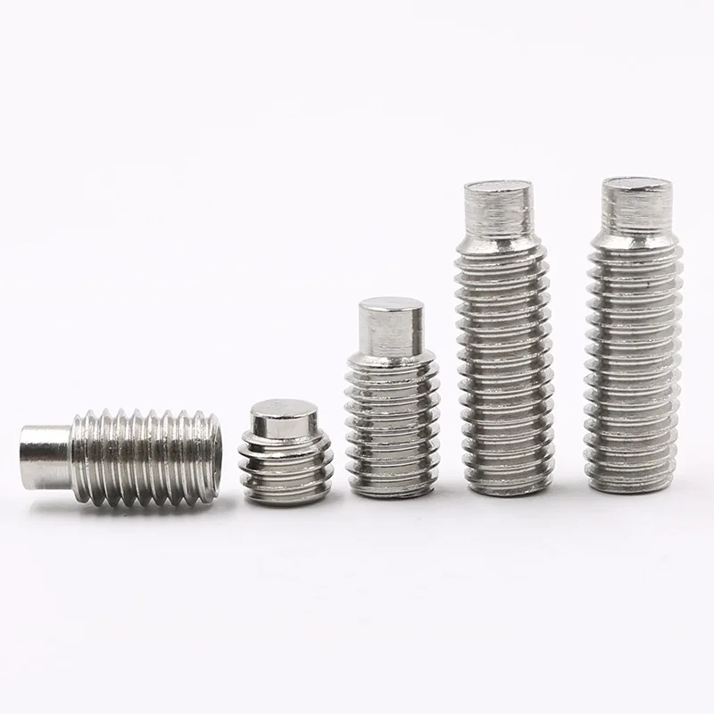 304 Stainless Steel Allen Head Hex Hexagon Socket Set Screw with Dog Point Grub Convex End Bolt M3 M4 M5 M6 M8 M10 DIN915