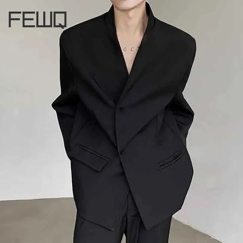 

FEWQ Men Suit Jacket New Trendy Belt Large Pockets Male Blazers Men's Clothing 2024 Spring Fashion 2024 Korean Style 9C4466