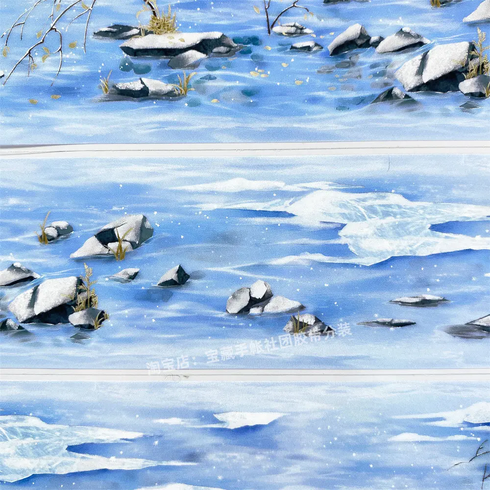 

Декоративная лента Washi Journal PET V8: Вонгцзянь, Зеро, Озерная поверхность, Камень, Снег, Древний ветер. Для скрапбукинга, колажей, наклеек, изготовления открыток.