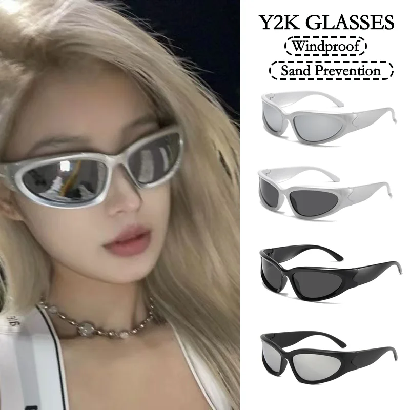نظارات فاسق Y2k المقاومة للرياح ريترو موضة HD خفيفة الوزن ومتينة لمنع الرمال نظارات رياضية خارجية للتسلق وصيد الأسماك