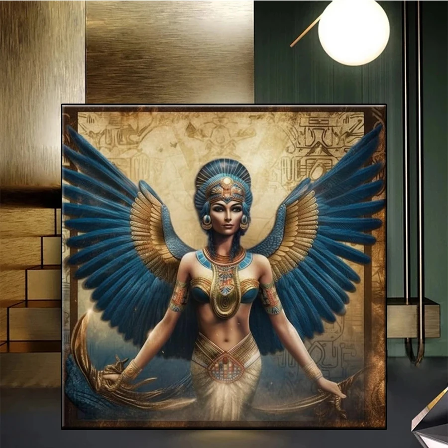 

Набор алмазной живописи, новый винтажный египетский королева, крылья ангела, алмазная вышивка крестиком, мозаичная картина для взрослых, домашний декор