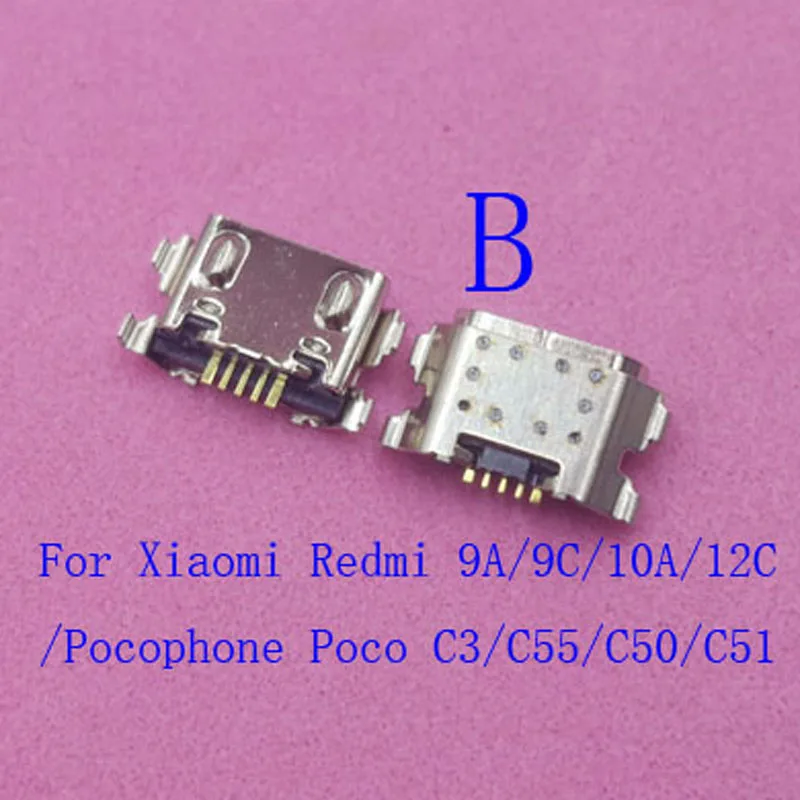 10-100Pcs Connector Plug Usb Charger Charging Dock For Xiaomi Pocophone Poco C50 C51 C3 C55 Redmi Note 5 6 Pro 5A 9A 9C 10A 12C