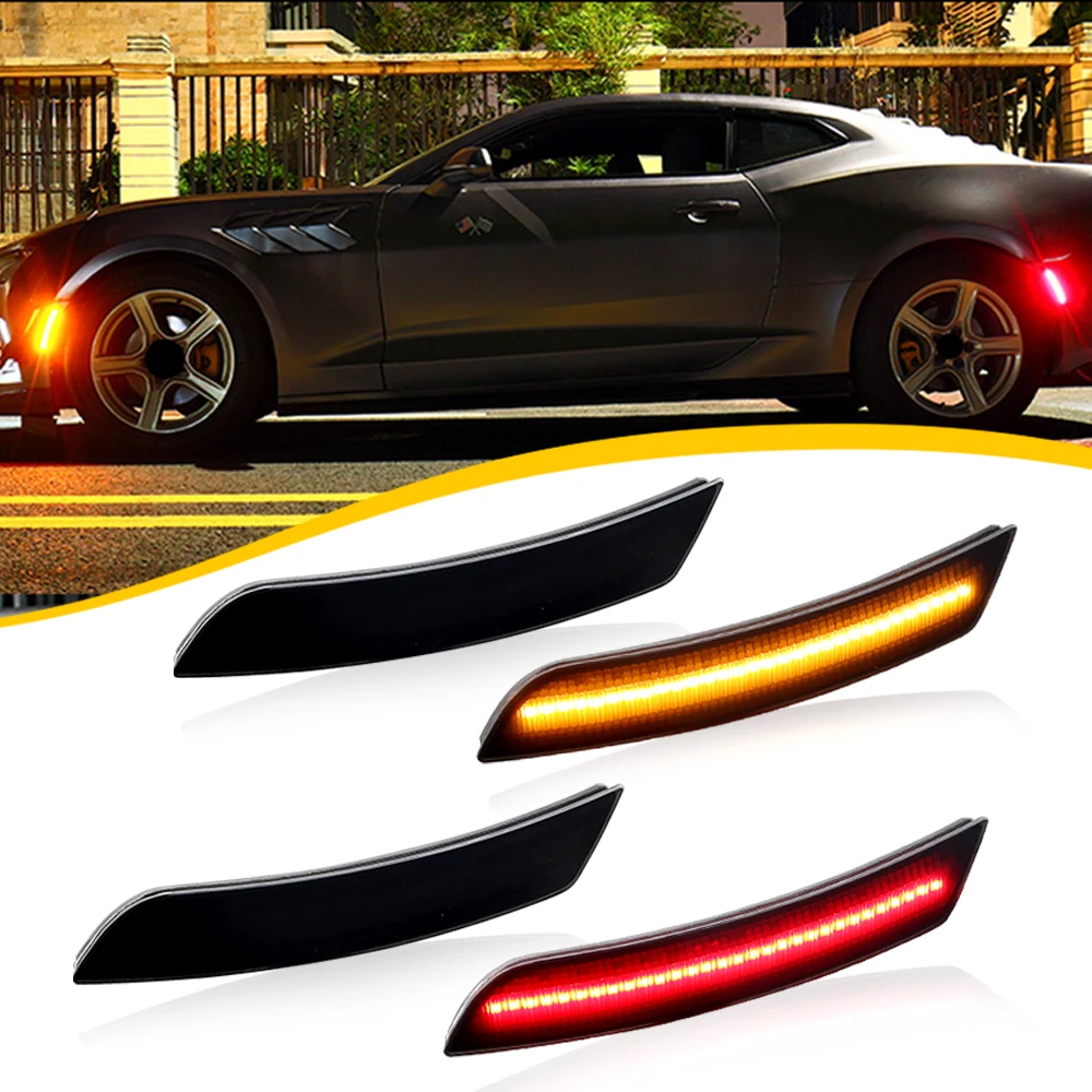 

2/4PCS Front Amber Rear Red LED Side Marker For Chevrolet Camaro 2016-2020 CTS ATS 2014-2018 Turn Siganl Light Indicator Lamp