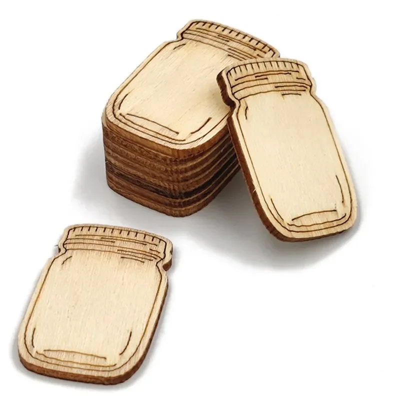 10 قطعة/الوحدة الخشب زجاجة القواطع الحلي الخشبية لم تنته أقراص الخشب فارغة DIY بها بنفسك الحرفية الفن مشاريع عيد الميلاد زخرفة #5