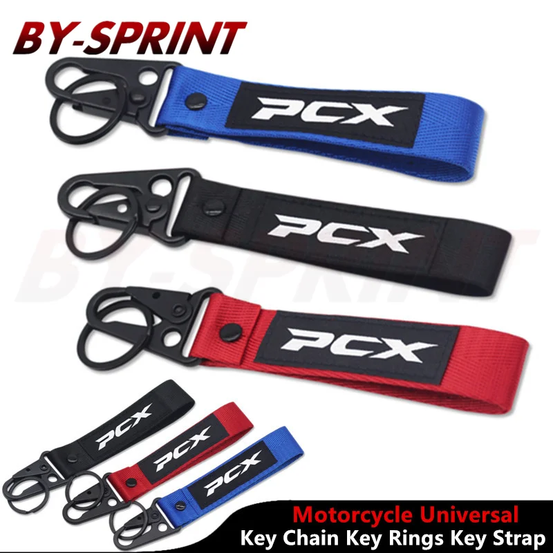 Hot Sale Embroidered Keychain For Honda PCX125 PCX150 PCX 125 150 155 160 Motorcycle Polyester Keyring Key Chain Buckle Key Ring