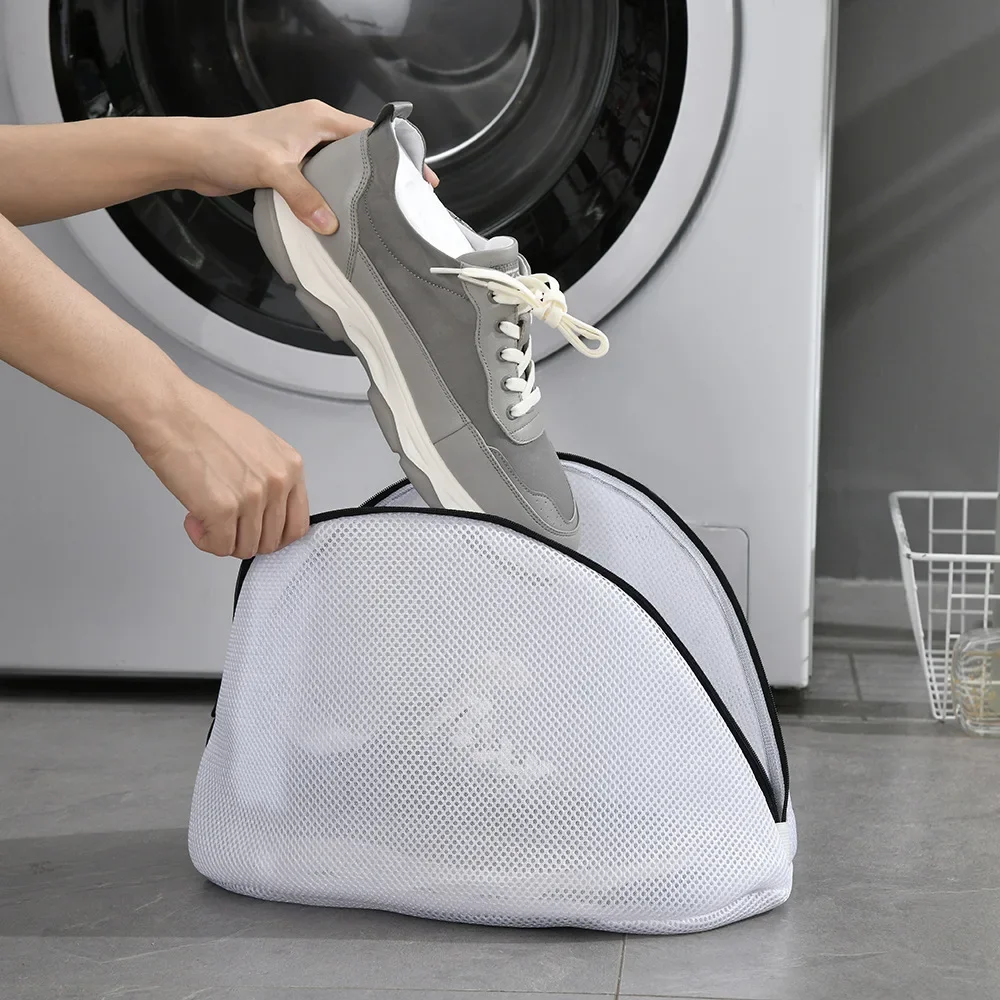 

Mesh Laundry Bag Washing Machine Shoes Bag with Zips Travel Shoe Storage Bags Protective Clothes Storage Box Organizer Bags