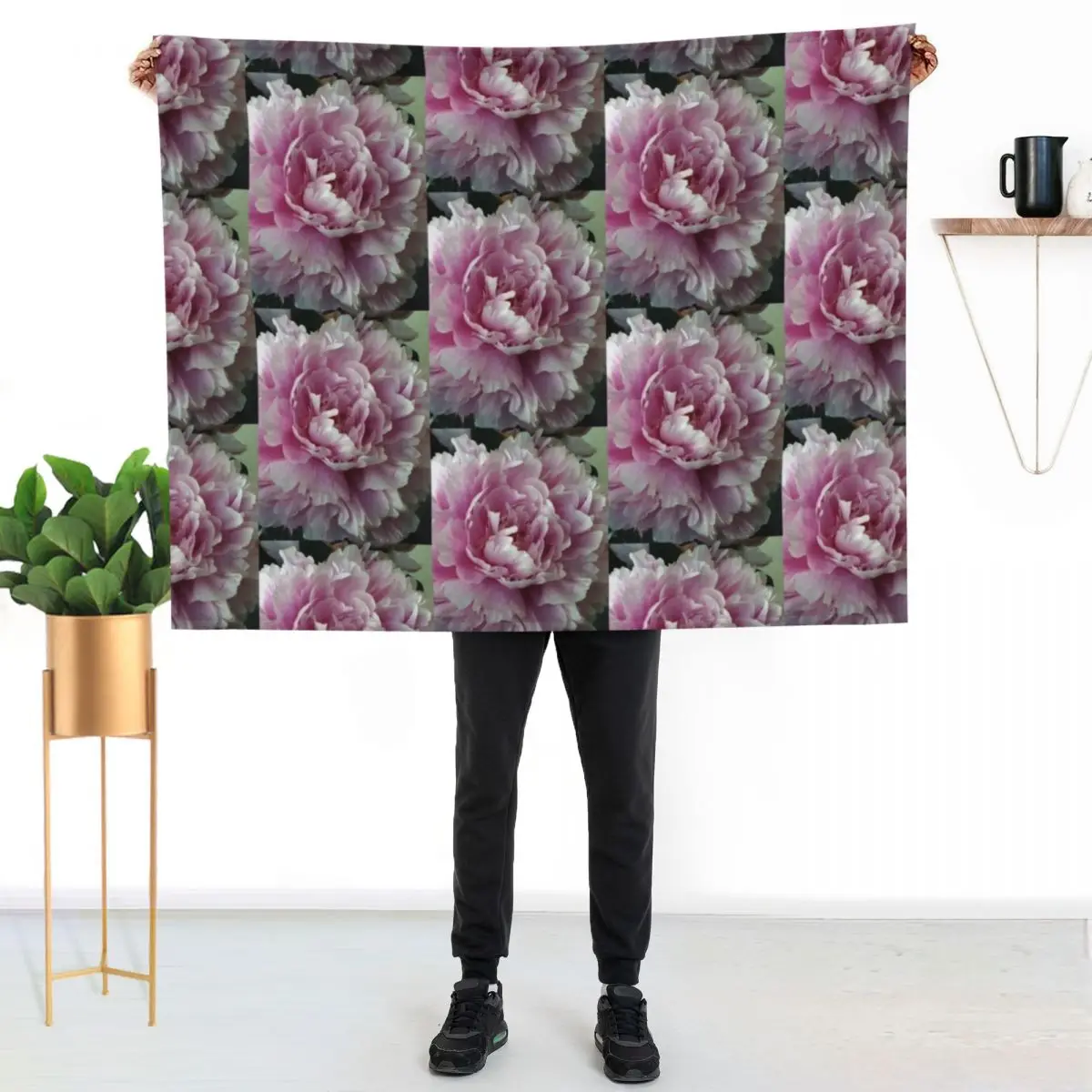 Peonies Throw Blanket Bed covers Flannels Custom blankets ands Sofa Throw Decoratives Blankets