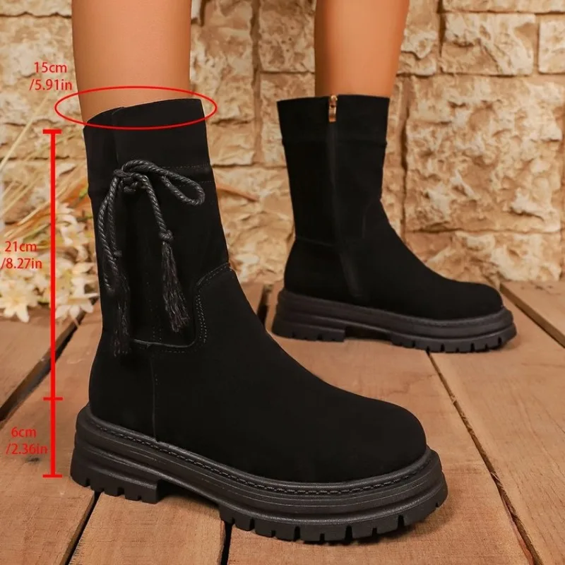 

Snow Boots Women Winter 2026 New Plus Velvet Woman Shoes Warm Boots Thick Cotton Shoes Furry Black Women Boots Botas De Mujer 43