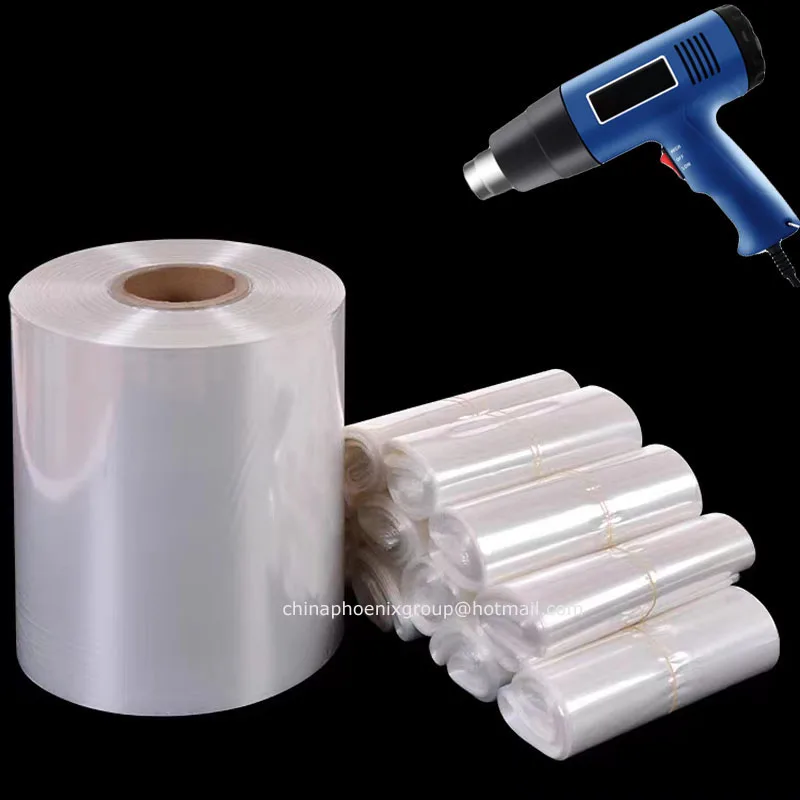 تغليف تغليف بلاستيكي شفاف قابل للانكماش بالحرارة، منظم حقيبة فيلم تغليف بلاستيكي يتقلص الحرارة، عبوة حرارية على لفة #2