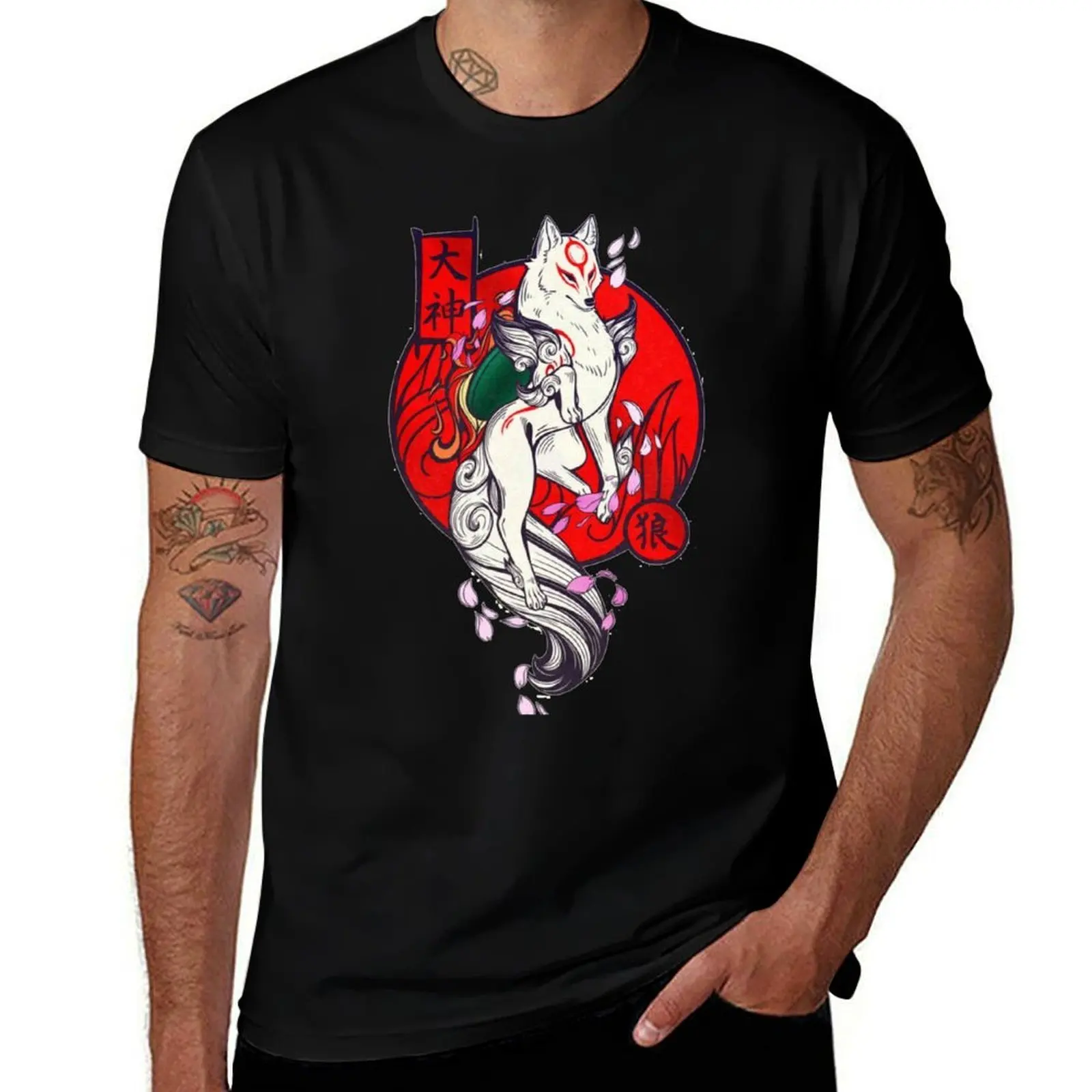 

WOLF ORIENTAL RED T-Shirt t shirts for man cotton t shirts for man graphic funny t shirt for man T-Shirt