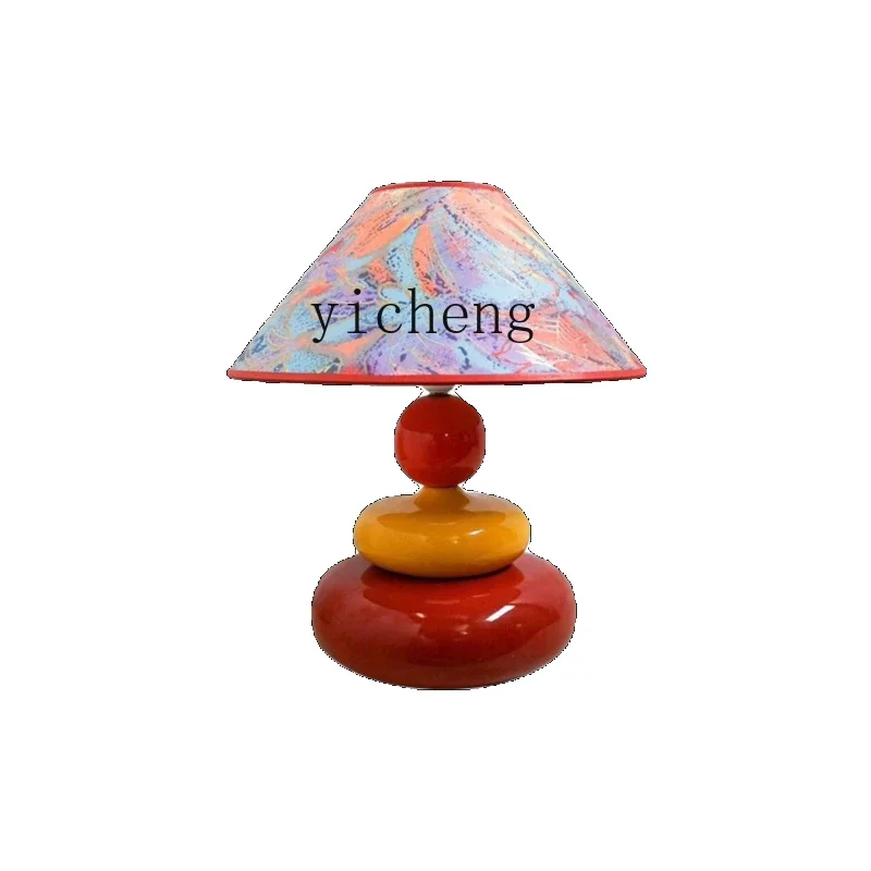 

Nordic Retro Design Bedroom Bedside Lamp Living Room Ambience Light Middle Ancient Oil Painting Art Style