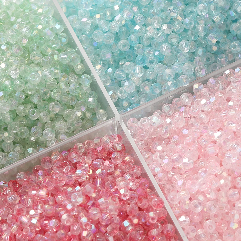 100Pcs/lot 4.5mm AB Color Crystal Glass Bicone Beads Faceted Loose Spacer Beads for Bracelet Earrings Jewelry Making Accessories image 4