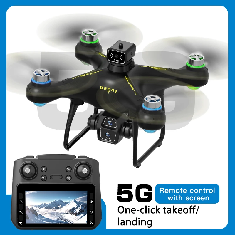 

Screen controlled 4G optical flow brushless4 sided obstacle avoidance dron with dual lens WIFI professional aerial camera S112