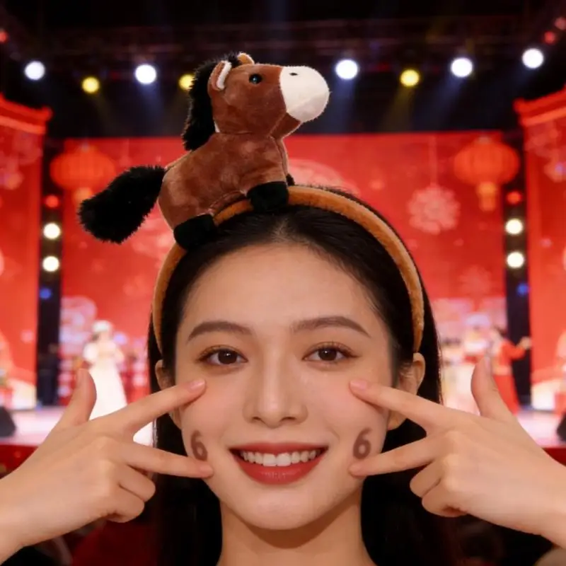 

39BB повязки на голову куклы Furry Horse для ролевых игр, костюмированных вечеринок, Хэллоуина, Рождества