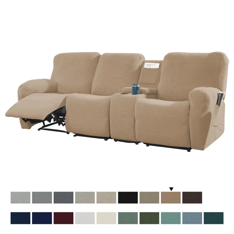 Recliner 3 Seat  Cover with Middle Console Sofa Slipcover, Stretch Reclining Sofa Covers ForReclining Couch Furniture Protector