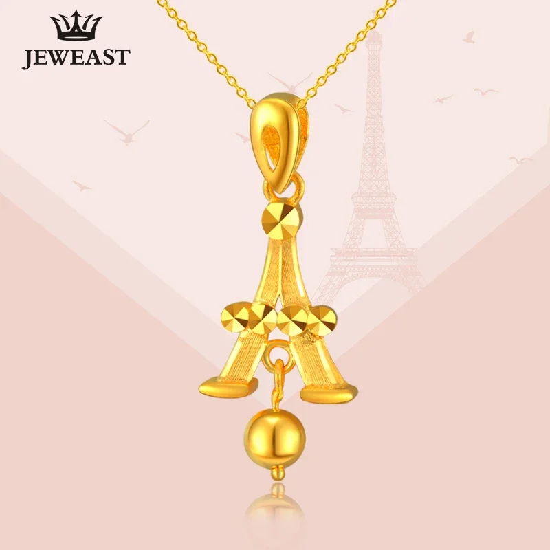 

XXX 24K Pure Gold Pendant Real AU 999 Solid Gold Charm Nice Eiffel Tower Upscale Trendy Classic Party Fine Jewelry Hot Sell New