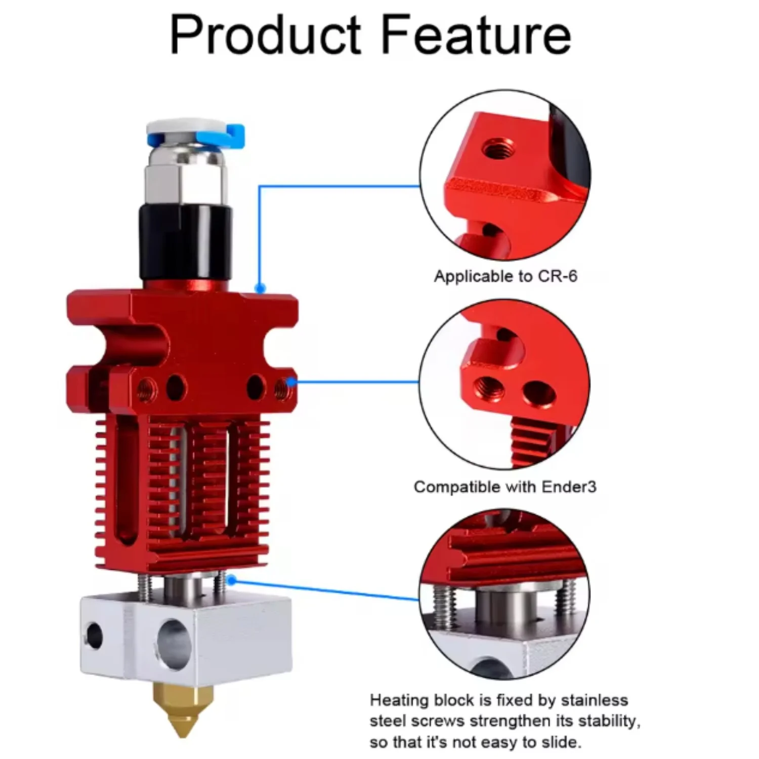 مجموعة Creality CR-6 SE Hotend، مجموعة فوهة Hotend من سبائك الألومنيوم، مع فوهة MK وجورب من السيليكون للطابعة ثلاثية الأبعاد CR-6 SE