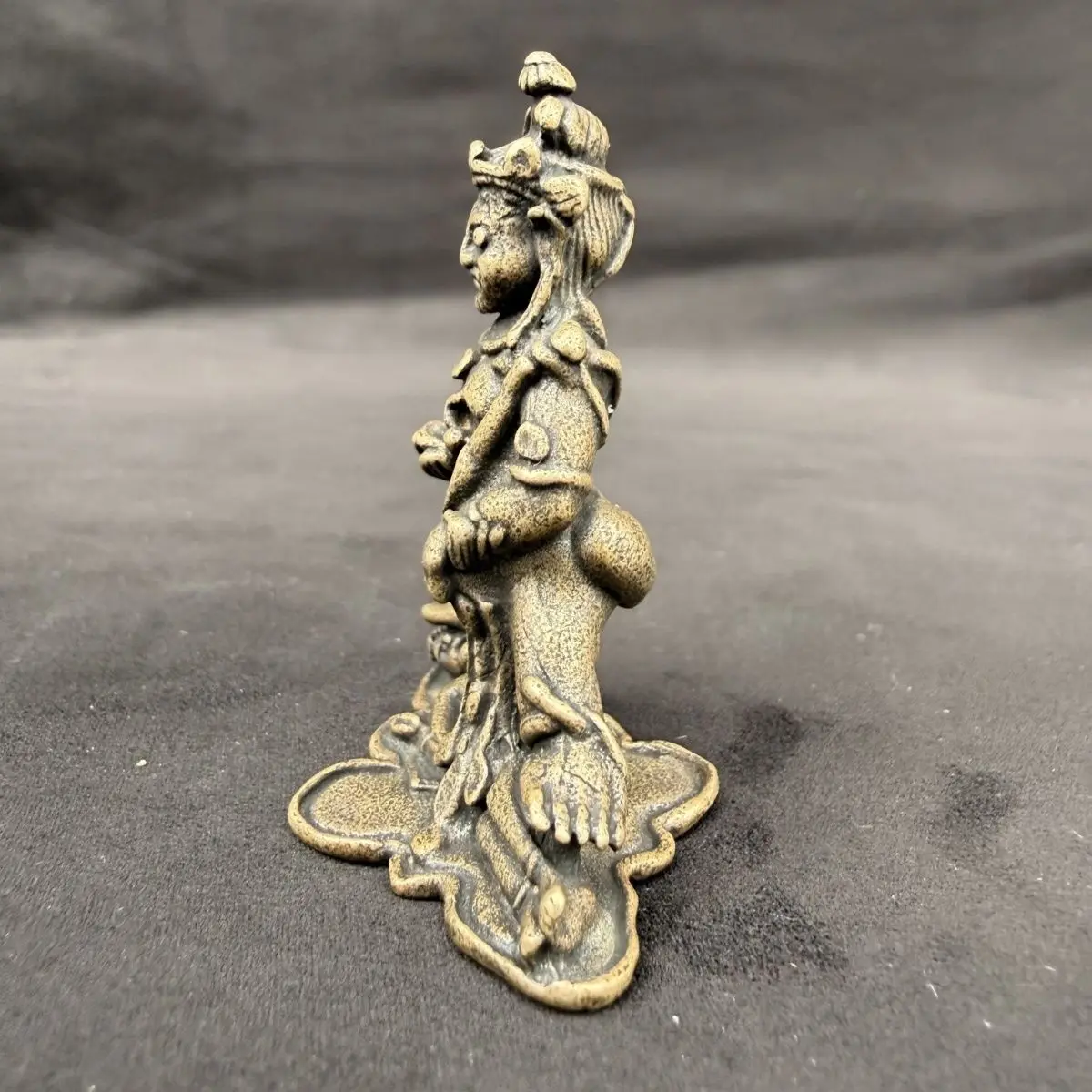 Vintage Blue Jambhala Statue Tibetan Wealth God Statues Figurines Lucky Ornaments Home Decoration gifts