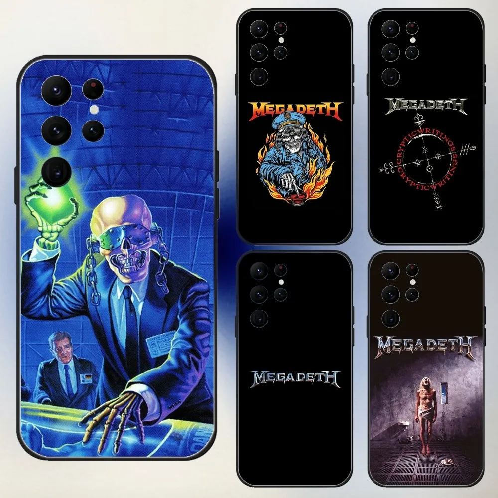 

Rock Band M-Megadeth Phone Case For Samsung S24,23,22,30,21,10,9,Ultra,Plus,Lite,FE,5G Black Soft Case