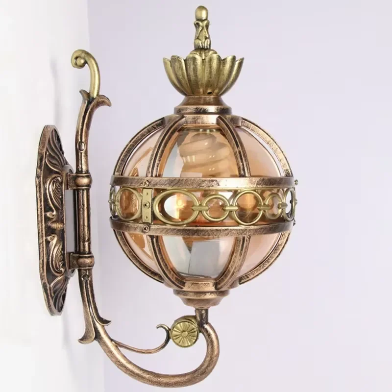 New European luxury LED outdoor square/cylindrical wall lamp IP65 waterproof garden decorative lighting lamp with light