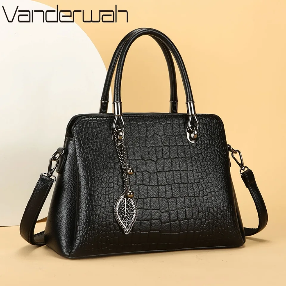 Women High Quality Handbag Black Crocodile Pu Leather Shoulder Crossbody Bag for Women 2026 Luxury Women's Bag Designer Hand Bag