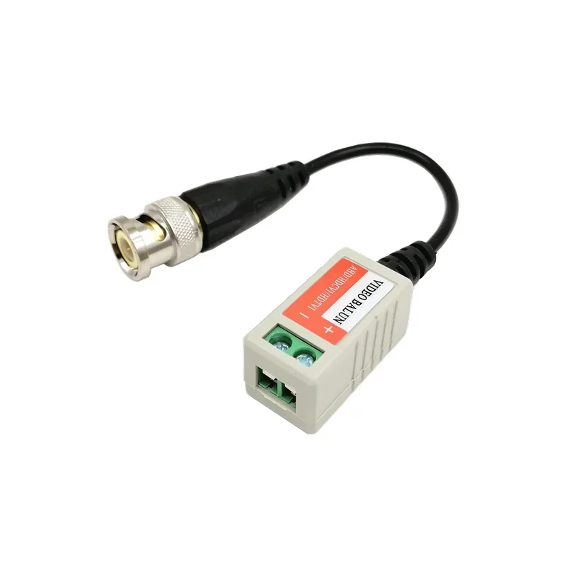 Transceptor pasivo Balun para circuito cerrado de televisión, dispositivo de transmisión de vídeo con conexión BNC trenzada AHD/CVI/TVI, UTP, Balun, Cat5, 2 piezas (1 par)