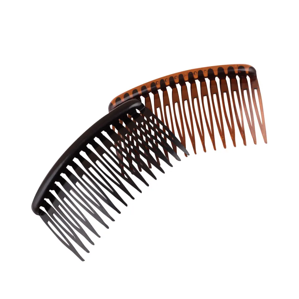 

2 Pcs Plastic Comb Dark Brown Hair Wedding Women European Headdress Lightweight Durable Elegant Bride Photography