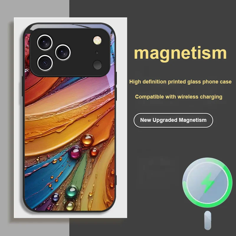 

For iPhone 17 Pro MAX AIR Magnetic Glass Phone Case Fantasy Color Series Girls Edition