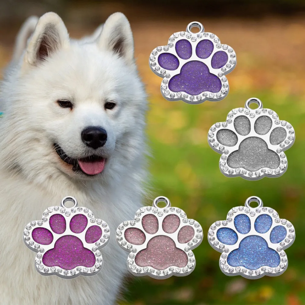 

100Pcs/Lot Paw ID Tags Pendant Pet Cat Accessories Puppy Collar For Pet Dog Supplier