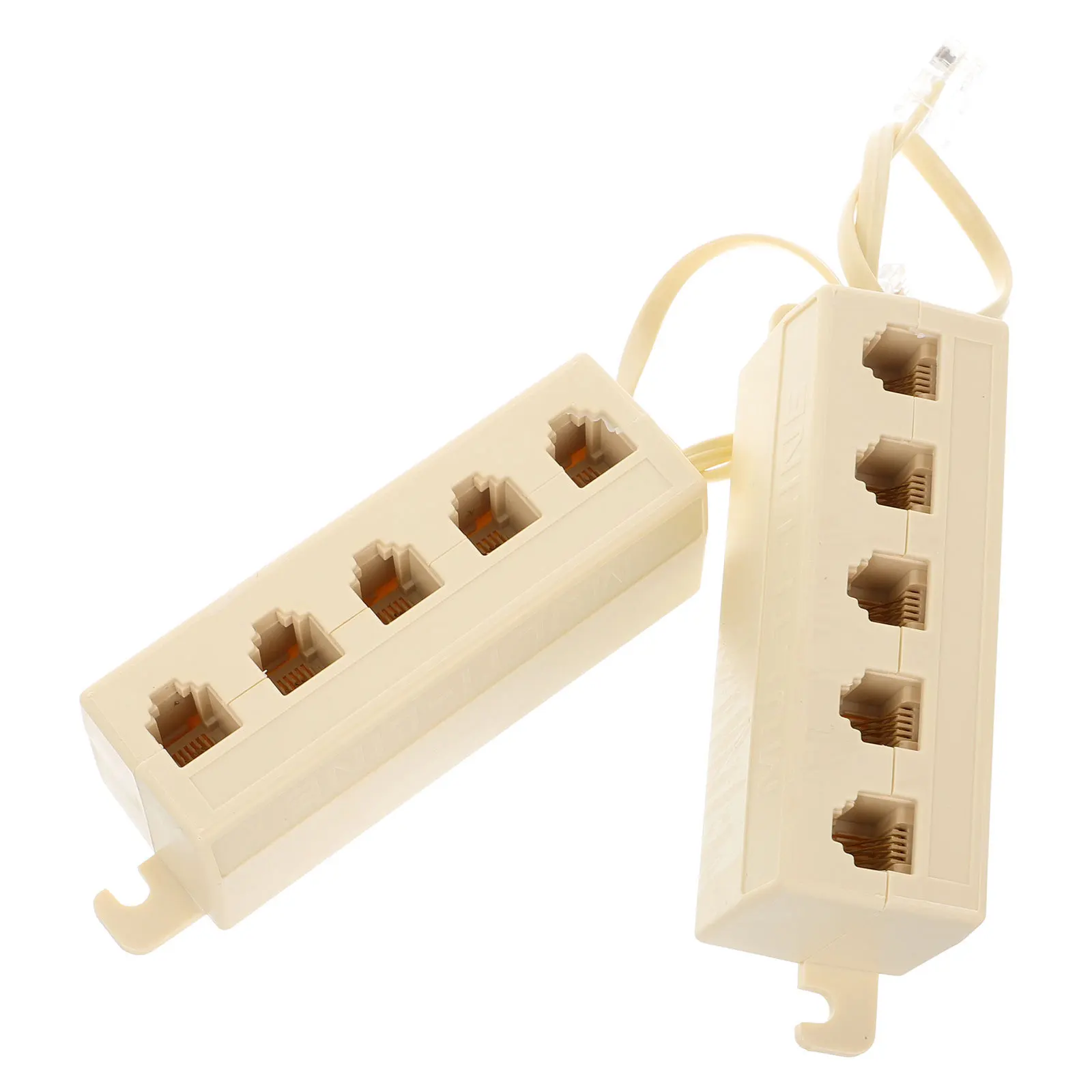 

2Pcs Telephone Line Splitter Adapter 1 in 5 Way Landline Jack Adapter Compact Design 6p4c Telephone Accessories