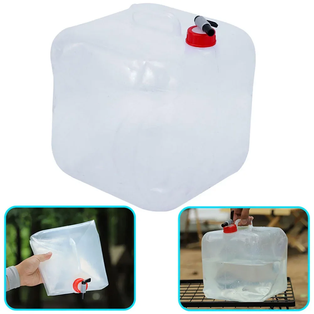 20L Outdoor Camping Travel Folding Bucket Camper Tourism Large Water Storage Container Water Bags Water Canister With Spigot