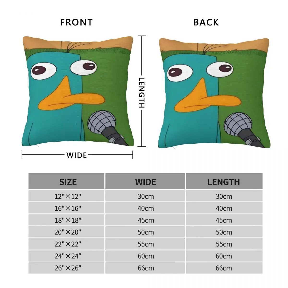 كيس وسادة بيري خلد الماء غطاء وسادة مربع P-Phineas وF-FerbS تصميم سادات ل أريكة غرفة نوم ديكور المنزل