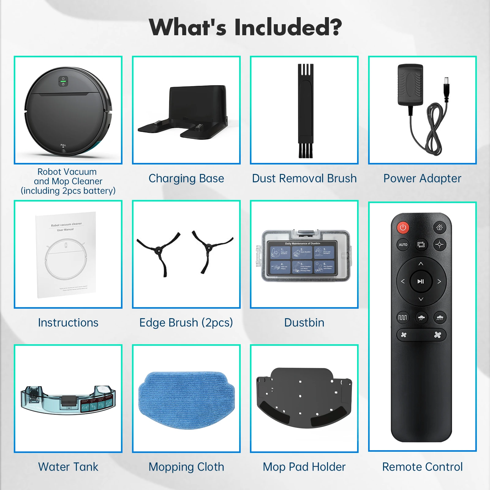 OMESER BR181 Robot Vacuum Cleaner, 6000Pa Suction, APP/Remote Control, Self Charging, APP Control Smart Home Floor Carpet Clean