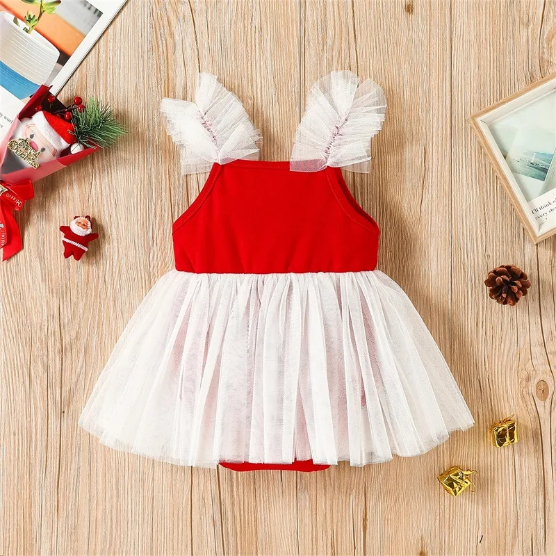 Toddler Girls Winter Holiday Sleeveless Snowflake Embroidery Tulle Patchwork Dress with A-line Skirt and Bow Detail