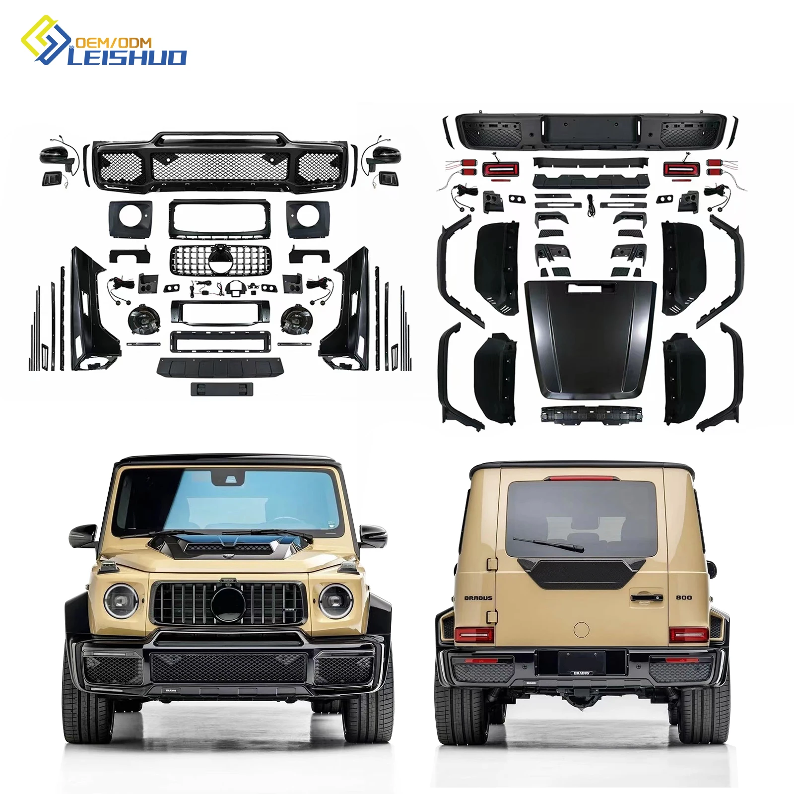 Leishuo Auto Parts W463 Bodykit Body Kit For Mercedes BENZ G Class W463 04-18 Upgrade To New G63 G65 AMG/bra-bus 2019+