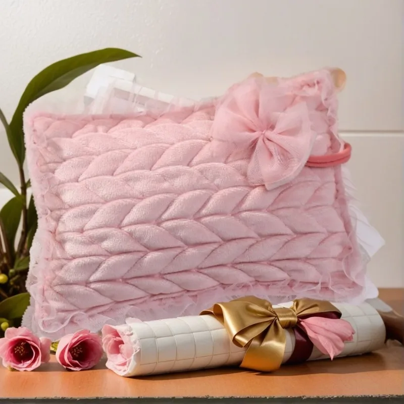 

Набор реквизитов для фотосъемки новорожденных — витая подушка для позирования и повязка на голову с бантом — аксессуары для фотосессии для маленьких девочек (мягкий бархат)